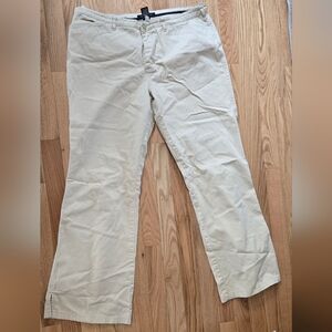 Abercrombie and Fitch Women Khaki Mid Rise Pants Sz 12R 100% Cotton Vintage